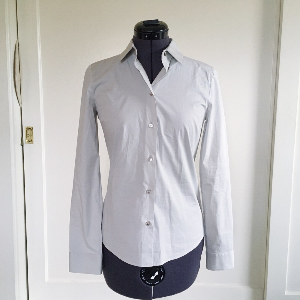 Jil Sander Navy Dove Gray Button Down